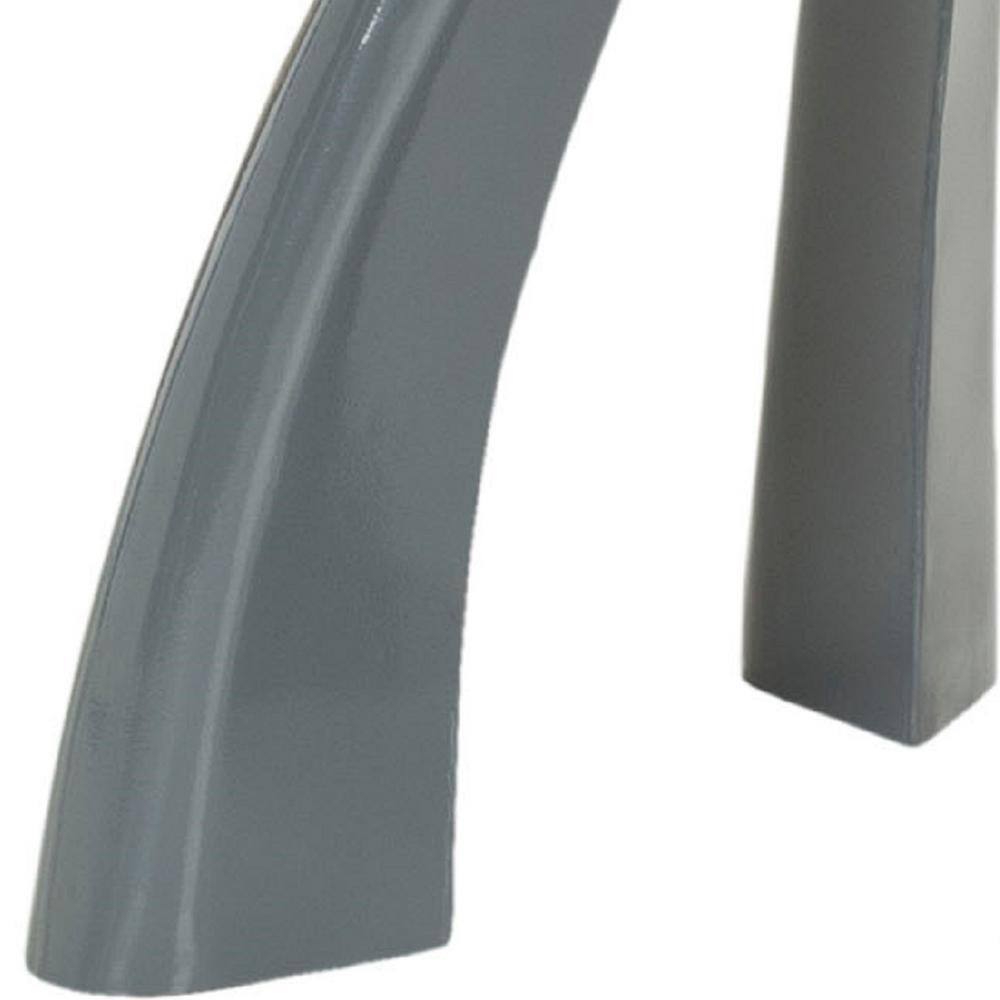 Warm Grey Iron Sculptural Accent Stool