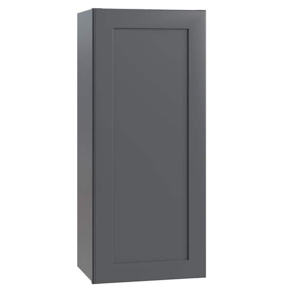 Home Decorators Collection Newport 18 in. W x 12 in. D x 42 in. H Assembled Plywood Wall Kitchen Cabinet in Deep Onyx with Soft Close