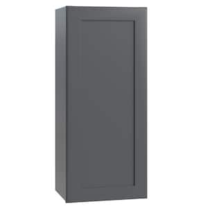 Newport Deep Onyx Plywood Shaker Assembled Wall Kitchen Cabinet Soft Close Left 15 in W x 12 in D x 36 in H