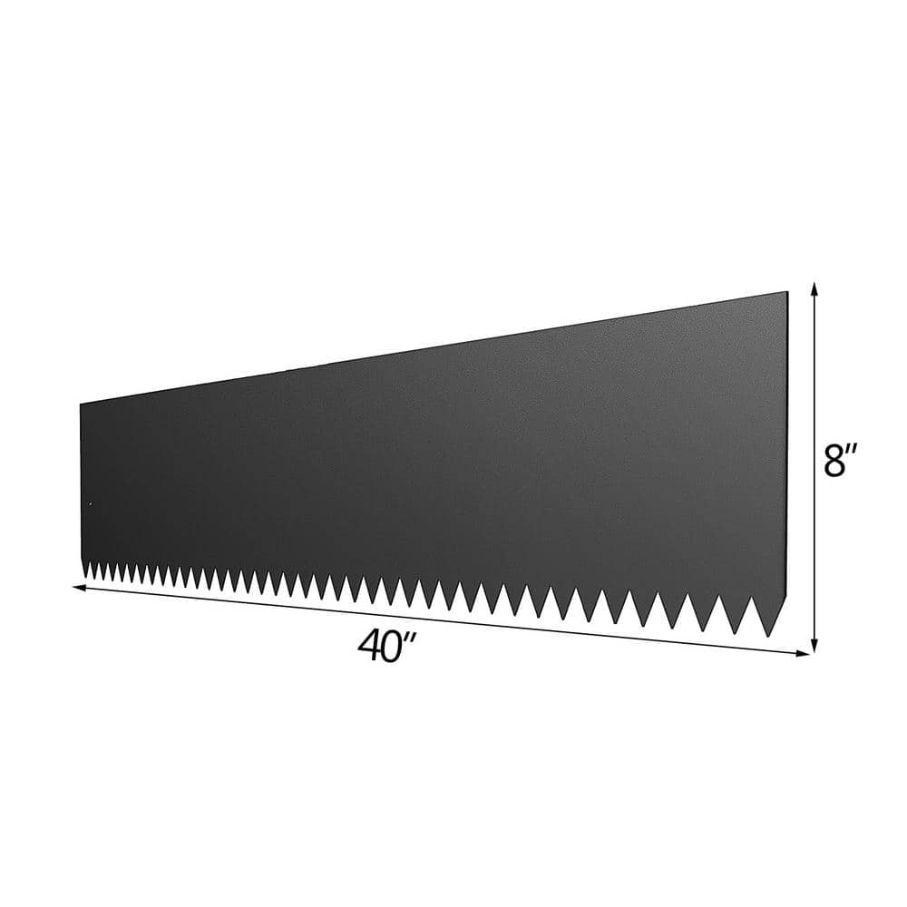 Black Steel Hammer-in Landscape Edging with Clips, 40" x 8", 4-Pack