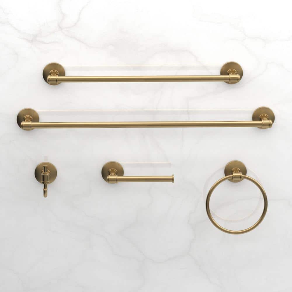 Brushed Gold 3-Piece Metal Bathroom Hardware Set