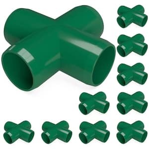 1/2 in. Furniture Grade PVC Cross in Green (10-Pack)