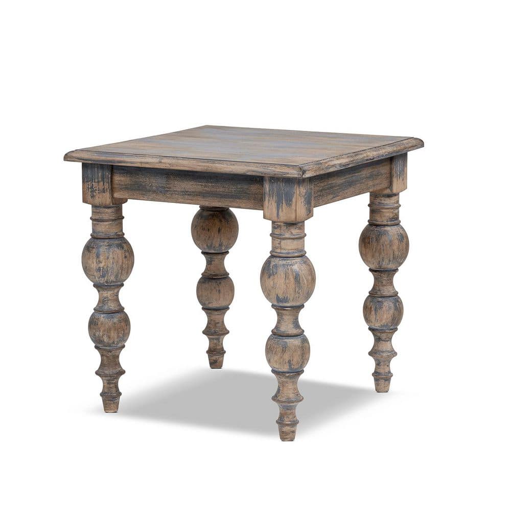 Rosalie 24 in. Vintage Blue Reclaimed Pine Wood Square End Table