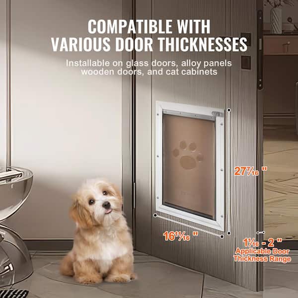 VEVOR Pet Door, 16.65 x 27.44 in. Aluminum Frame with Lock and