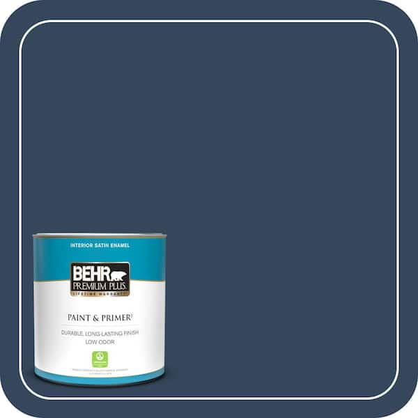 BEHR PREMIUM PLUS 1 qt. #MQ5-54 Compass Blue Satin Enamel Low Odor