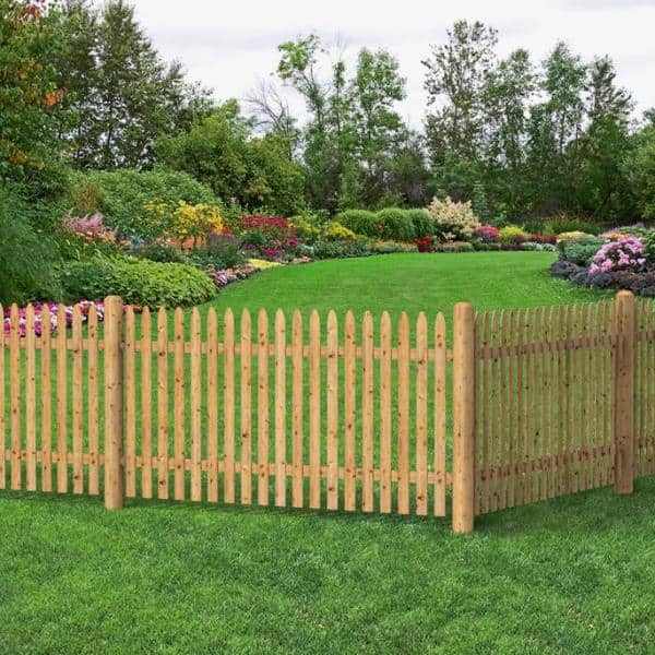 Round Tops Tanalised 4FT Picket Fence Pales Garden & Patio Home & Garden