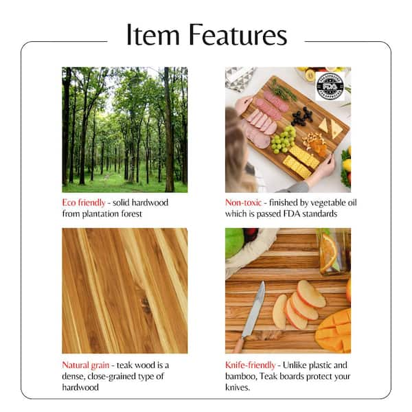 Classic Cuisine Extra Large Bamboo Cutting Board Eco Friendly and Antibacterial  Chopping and Serving Board with Juice Groove 20 x 14