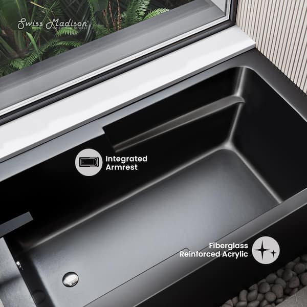 Swiss Madison Voltaire 54 in. Left Drain Rectangular Alcove