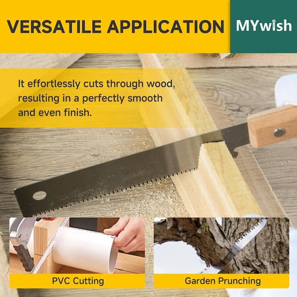 6.3 in. Flush Saw with Wood Handle, Flush Cut Trim Saw