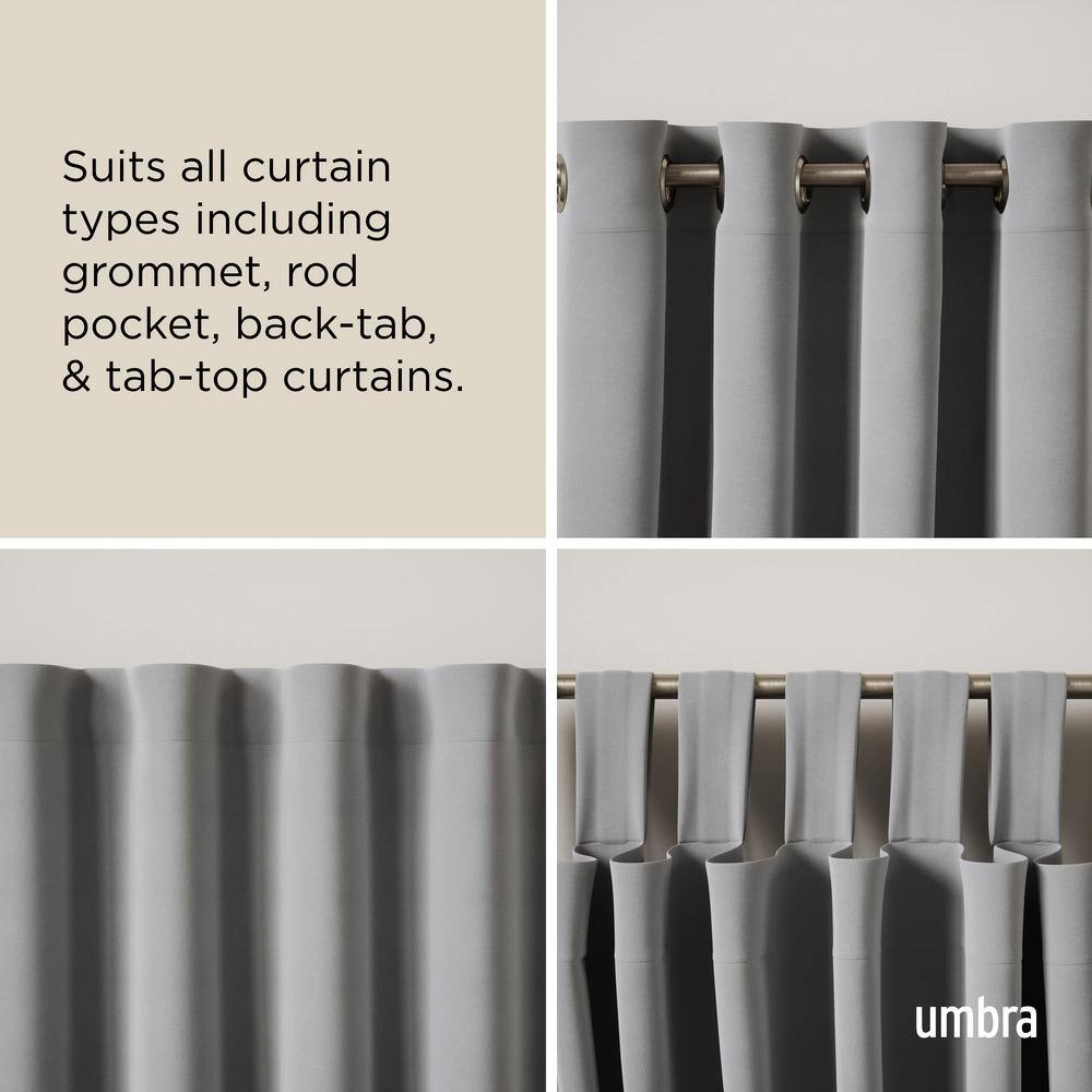 Nickel Room Darkening Wrap Around Curtain Rod, 30-84 Inches