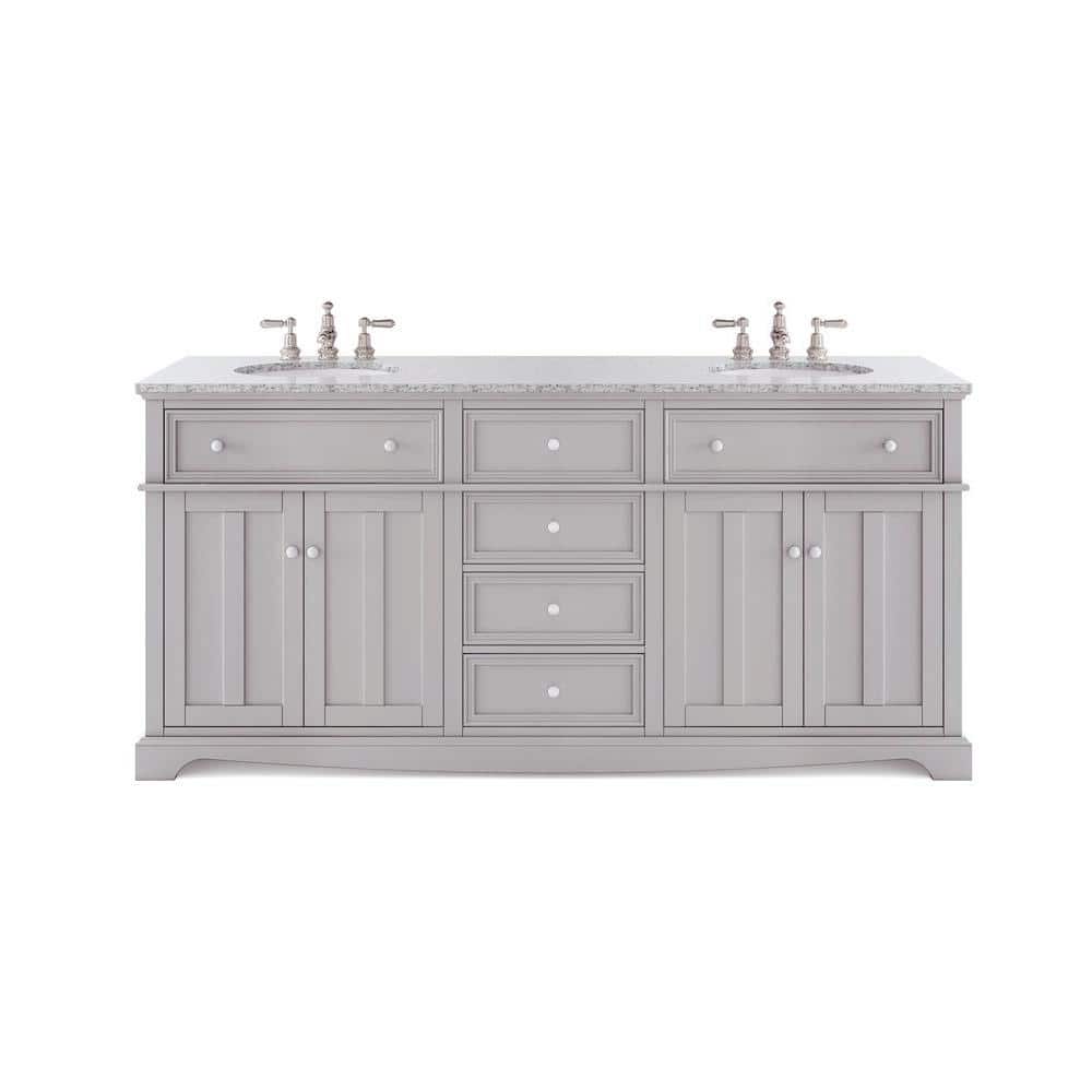 Home Decorators Collection Fremont 72 in. W Grey Double Bath Vanity ...