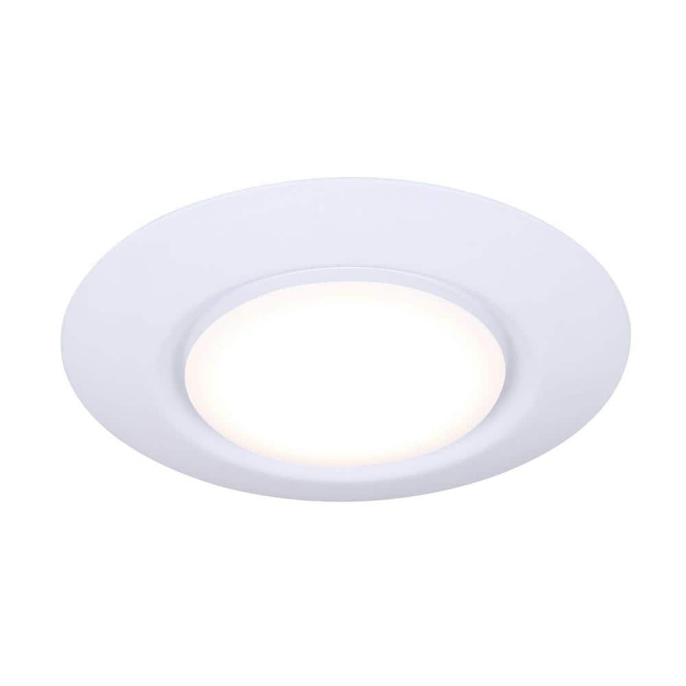 CANARM 7.2 in. 1-Light White Integrated LED Flush Mount DL-6-15DCF-WH ...