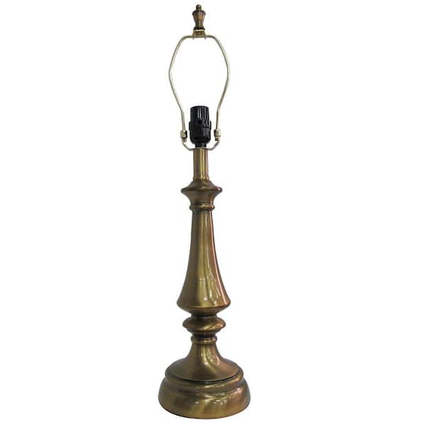 Hampton Bay Mix & Match 26.75 in. Antique Brass Round Table Lamp - Title 20