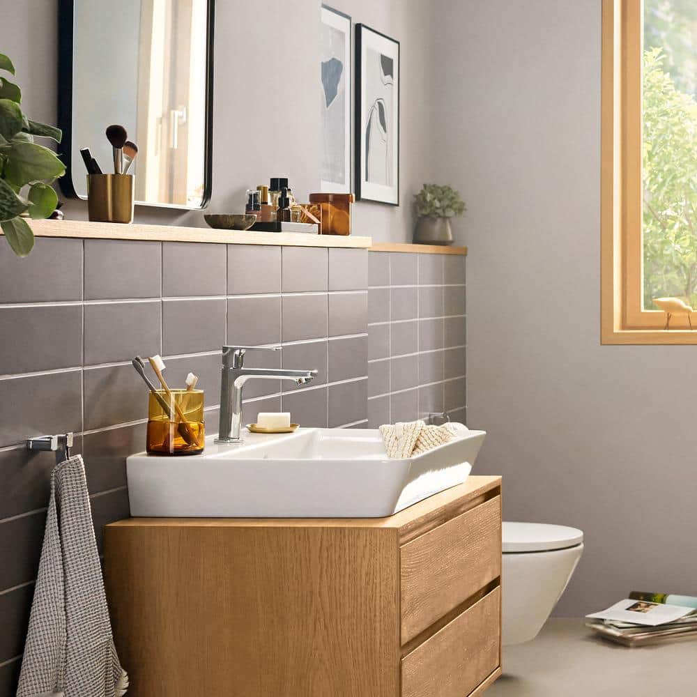 Rebris E Chrome Single Hole Sleek Bathroom Faucet