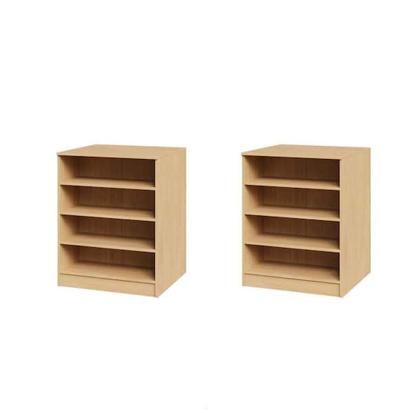 Vista 31.5 in. W Oak Closet Island Freestanding with Adjustable-Shelves 8-Shelf Wood Closet System