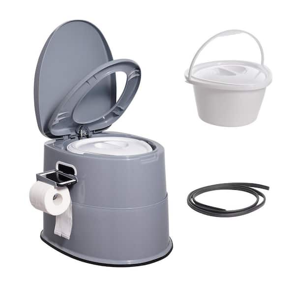 Non-Electric 1.3 Gal Porta Potty with Paper Holder for Camping Car Road Trips Waterless Toilet