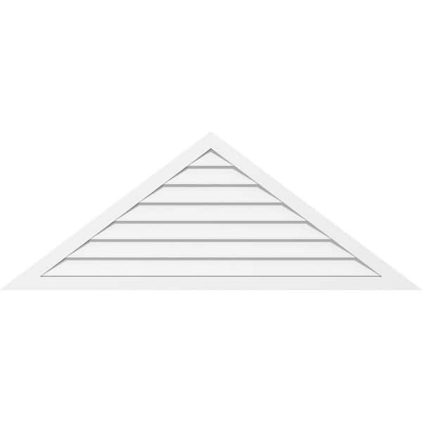 Ekena Millwork 42 in. x 19.25 in. Triangle White PVC Paintable Gable Louver Vent Non-Functional