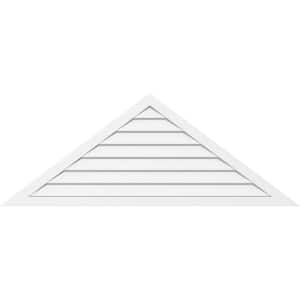 56 in. x 25-5/8 in. Triangle Surface Mount PVC Gable Vent 11/12 Pitch: Decorative with Brickmould Frame