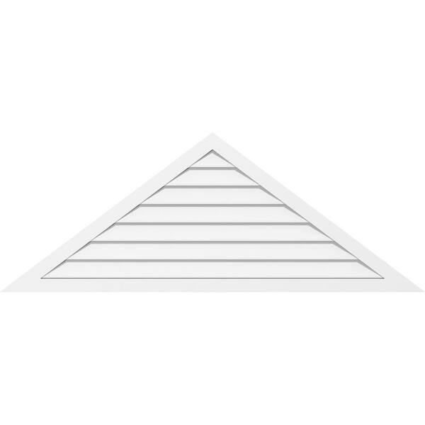 70 in. x 26-1/4 in. Triangle Surface Mount PVC Gable Vent 9/12 Pitch: Decorative with Brickmould Frame