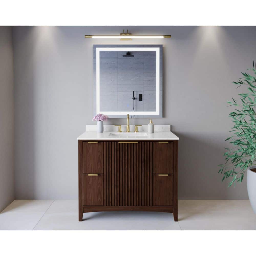 Palmilla 42 in. Single Freestanding Dark Walnut Bath Vanity with Carrara Cultured Marble Top Assembled price history on PriceWatchPro