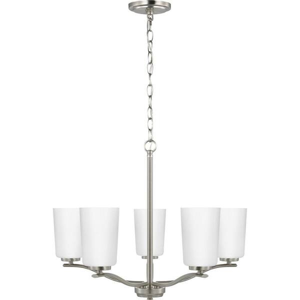 Progress Lighting Adley 5-Light Brushed Nickel Transitional Chandelier