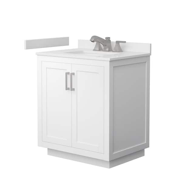 Miranda 30 in. Single Freestanding White Bath Vanity with White Cultured Marble Top Assembled