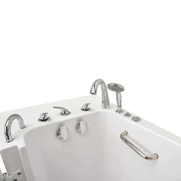 Ella Wheelchair Transfer 52 in. Acrylic Walk-In Whirlpool Bathtub in White  with Fast Fill Faucet Set, Left 2 in. Dual Drain OLA3052H-L-HB - The Home  Depot