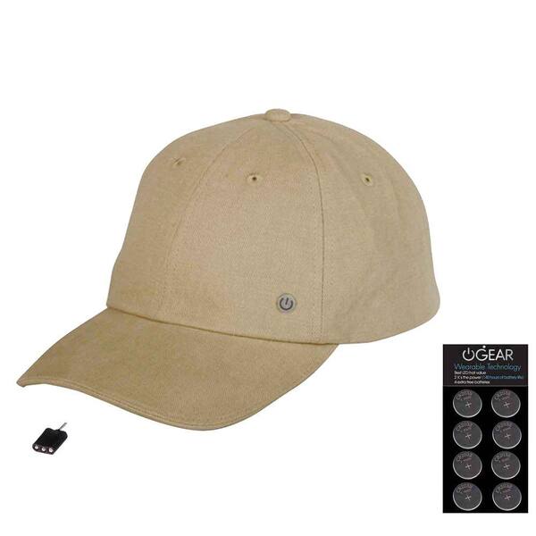 Power Gear Coin Battery Hat with Attachable LED Light, Stone