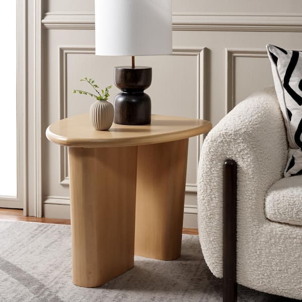 SAFAVIEH Alala 25.6 in. Natural Triangular Wood End Table