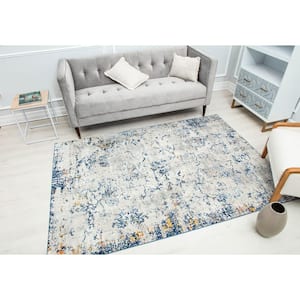 Preston Seafoam White 8 ft. x 10 ft. Transitional Vintage Area Rug