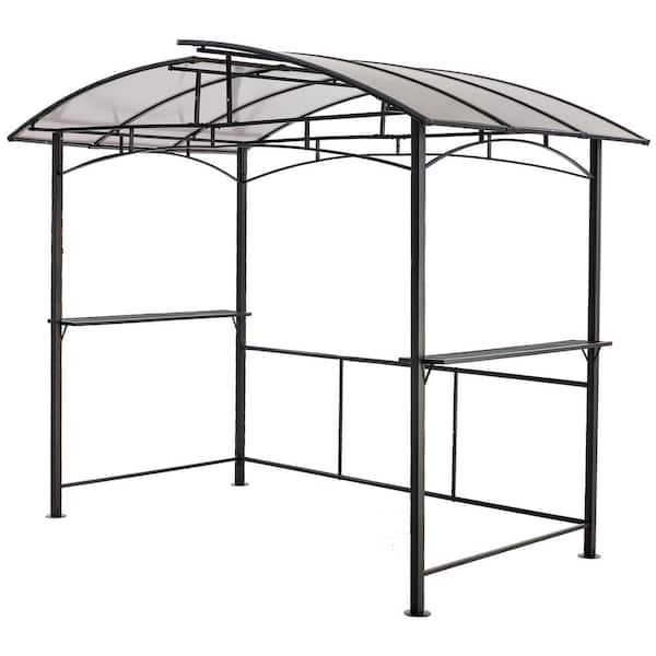 8 ft. W x 5 ft. D Metal Grill Gazebo Outdoor with Steel Hardtop and Side Shelves for Outdoor, Patio and BBQ