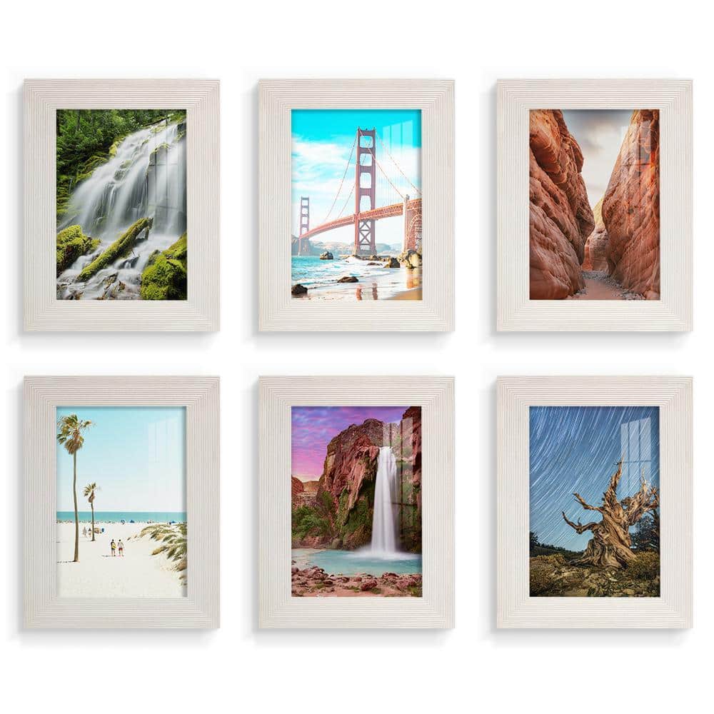 Wexford Home Textured 3.5 in. x 5 in. White Picture Frame (Set of 6 ...