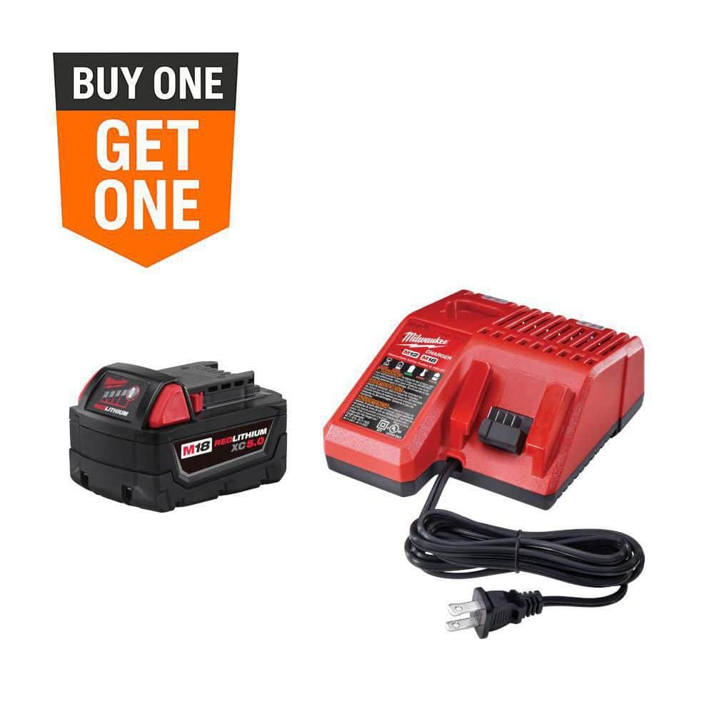 Milwaukee M18 18-Volt Lithium-Ion XC Starter Kit with One 5.0Ah Battery and Charger 48-59-1850