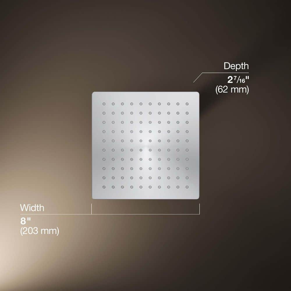 Honesty 8" Polished Chrome Square Rain Showerhead