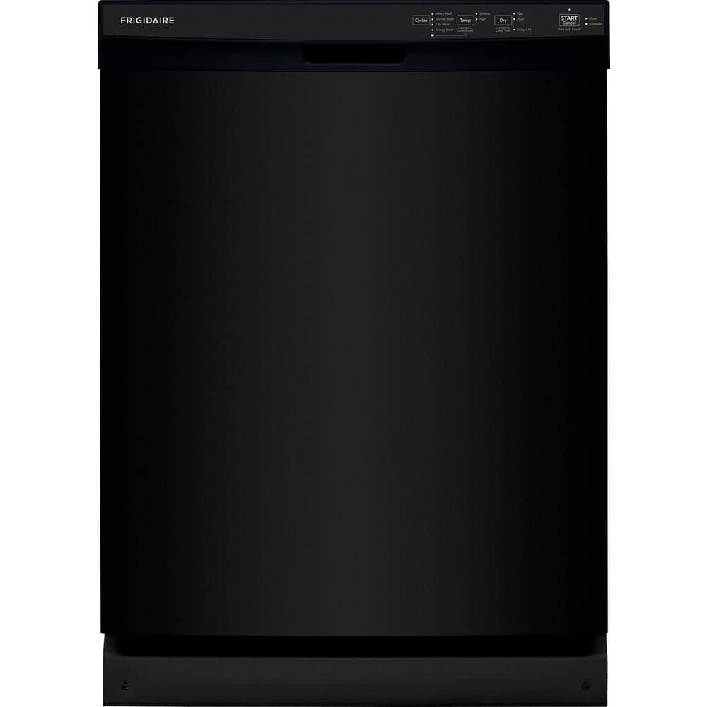 Frigidaire 24 in Front Control Built-In Tall Tub Dishwasher in Black with 4-cycles and DishSense Sensor Technology