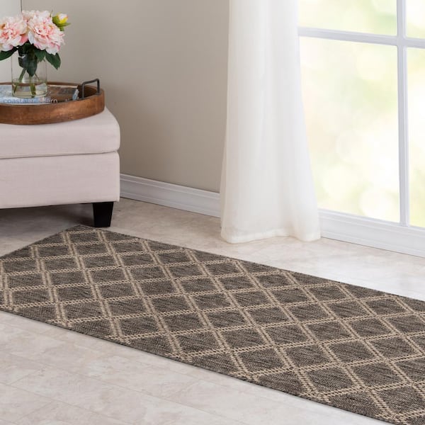 Stratford Santorini Diamond Pebble/Natural 33 in. x Your Choice Length Stair Runner Rug