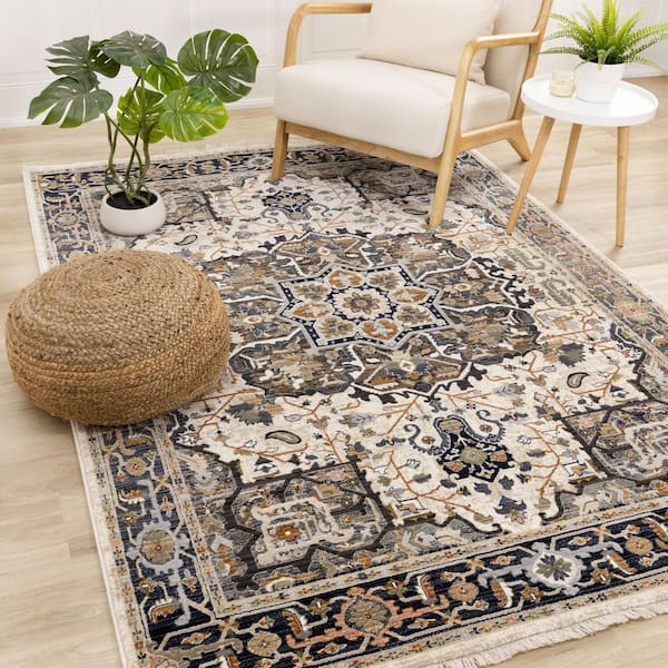 Jovira Collections 5 ft. x 8 ft. Grey Classic Indoor Area Rug