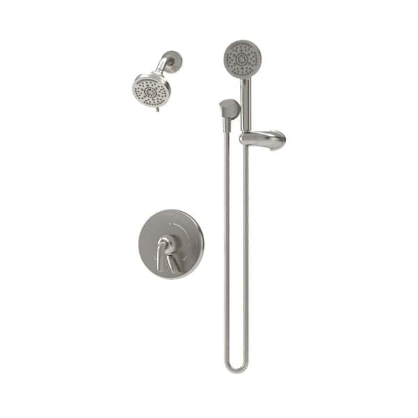 Elm HydroMersion Wall Mount 7-Spray Dual Fixed and Handheld Shower Head in Satin Nickel 1.5-GPM (Valve Not Included)