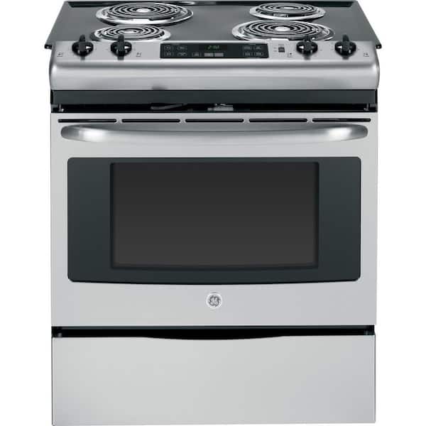 GE 30 in. 4.4 cu. ft. Slide-In Electric Range with Self-Cleaning Oven in Stainless Steel