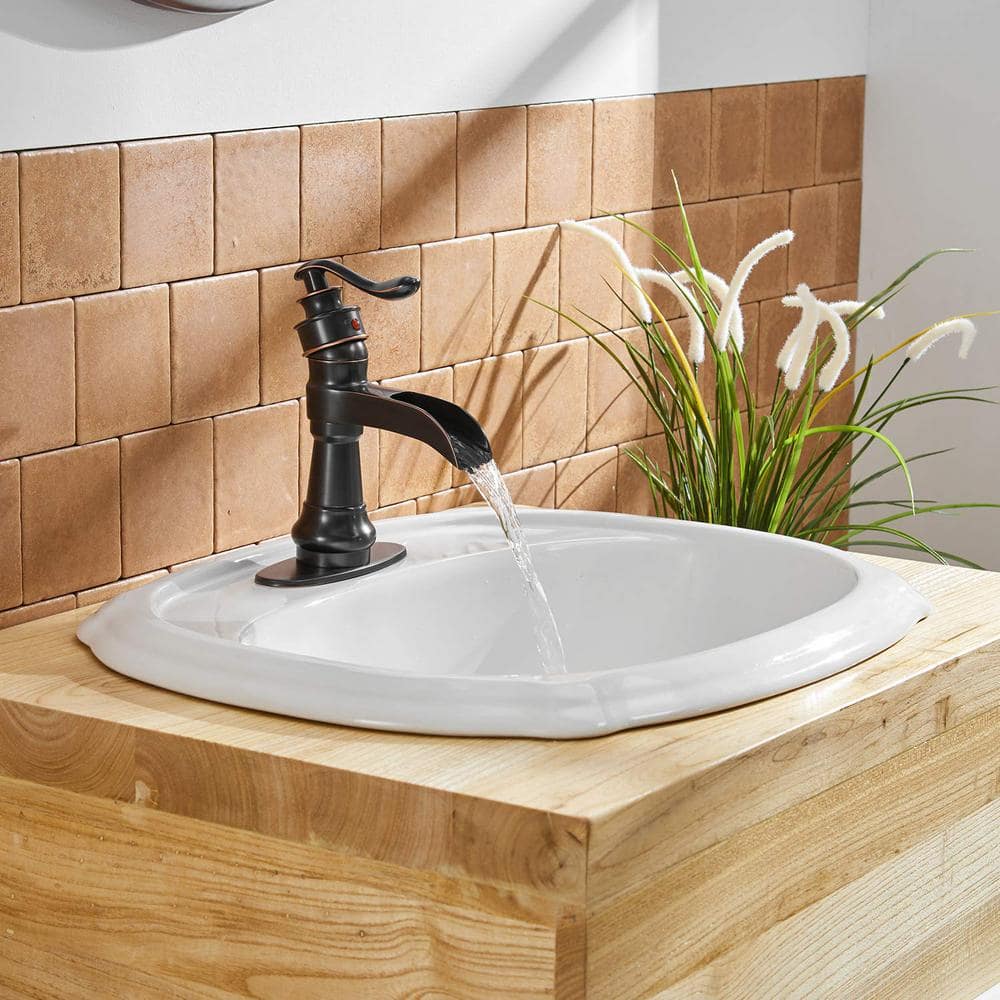 Oil Rubbed Bronze Single Handle Waterfall Bathroom Faucet