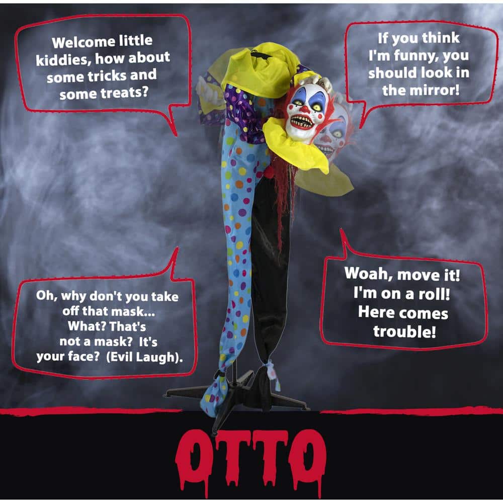 Life-Size Scary Talking Clown with Flashing Red Eyes