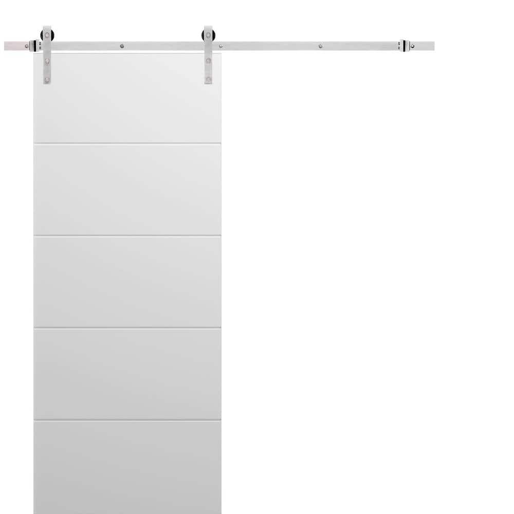 Assembly Required 30 in. x 84 in. 1-Panel Painted White Solid Wood Sliding Barn Door with Hardware Kit price history on PriceWatchPro
