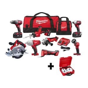 M18 18V Lithium-Ion Cordless Combo Kit (8-Tool) with Three 4.0 Ah Batteries, 1 Charger, 2 Tool Bag and Hole Saw Set