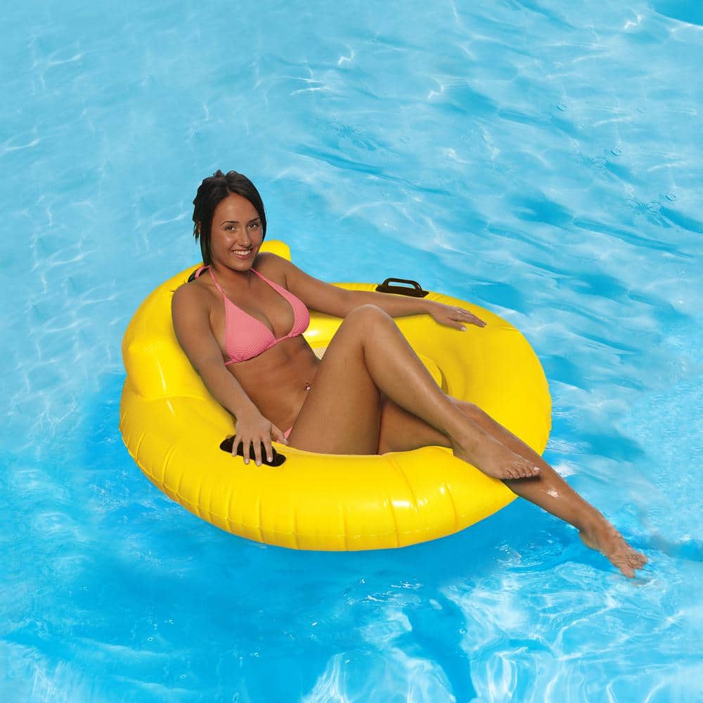 Northlight 43 Yellow Bubble Seat Inflatable Swimming Pool Float