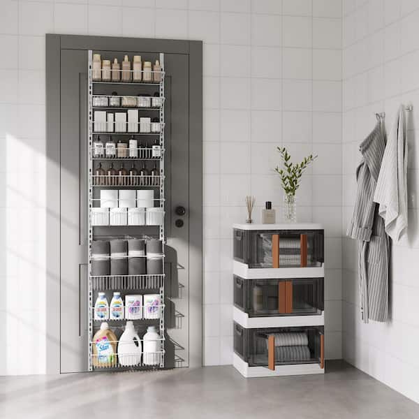 74 in. H White Metal Hanging Closet Organizer