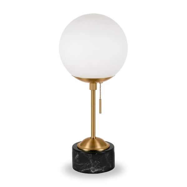 Meyer&Cross Reagan 18 in. Brass Finish and Black Marble Table Lamp with  Glass Shade TL0073 - The Home Depot