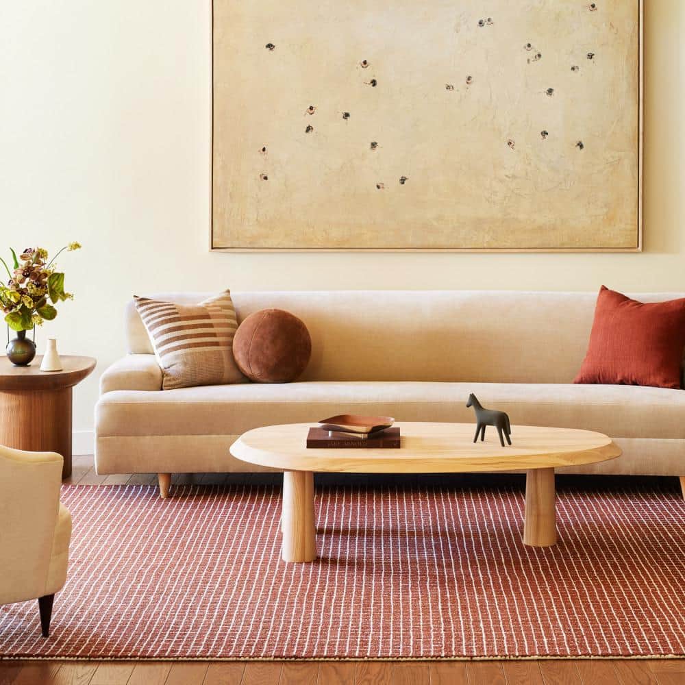 Chestnut Hand-Tufted Wool Rectangular Area Rug, 5' x 8'