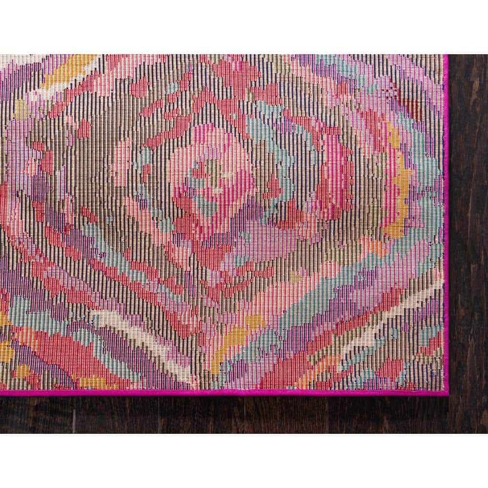Luminous Light Blue 9' x 12' Abstract Synthetic Area Rug