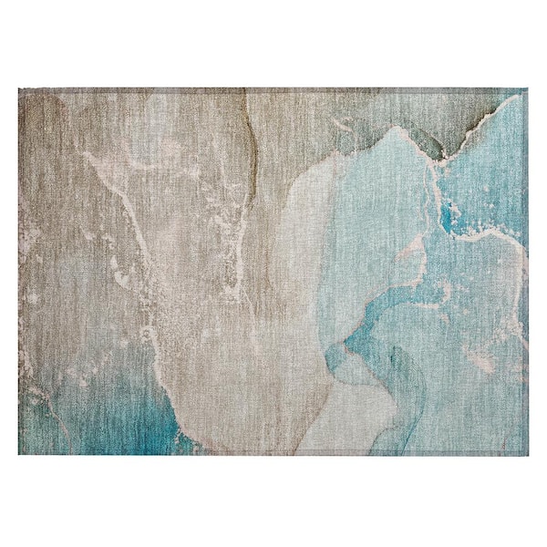 Addison Rugs Chantille ACN517 Teal 1 ft. 8 in. x 2 ft. 6 in. Machine Washable Indoor/Outdoor Geometric Area Rug