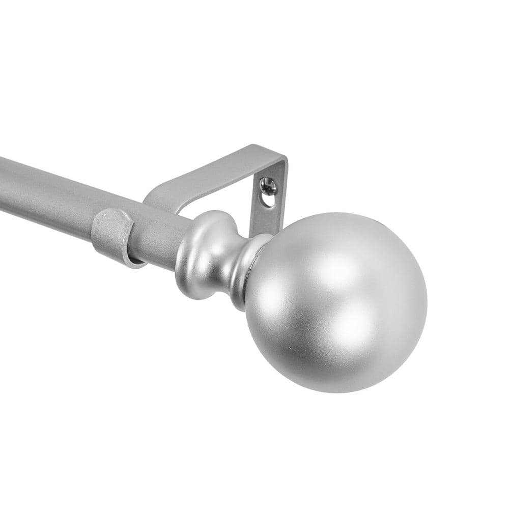 Adjustable Nickel Curtain Rod with Decorative Finials, 48-86 inches